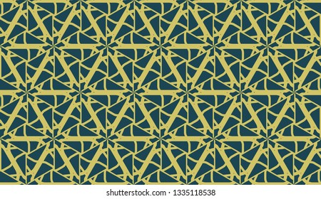 Decorative background with triangles. Curved lines. Vector illustration