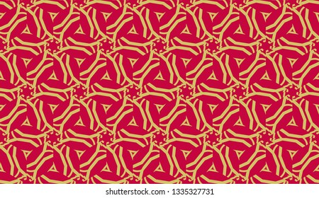 Decorative background with triangles. Curved lines. Vector illustration