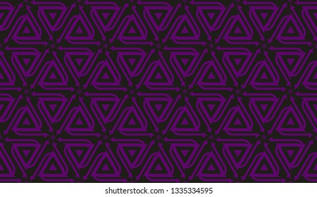 Decorative background with triangles. Curved lines. Vector illustration