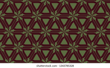 Decorative background with triangles. Curved lines. Vector illustration. Bright background for poster, banner, flyer.