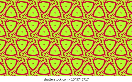 Decorative background with triangles. Curved lines. Vector illustration. Bright background for poster, banner, flyer.