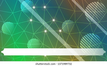 Decorative background with triangles, line, circle, space for text. Bright background for poster, banner, flyer. Vector illustration. Creative gradient color