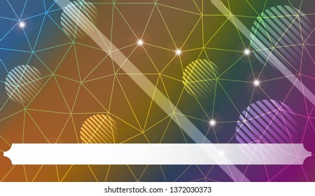 Decorative background with triangles, line, circle, space for text. Bright background for poster, banner, flyer. Vector illustration. Creative gradient color
