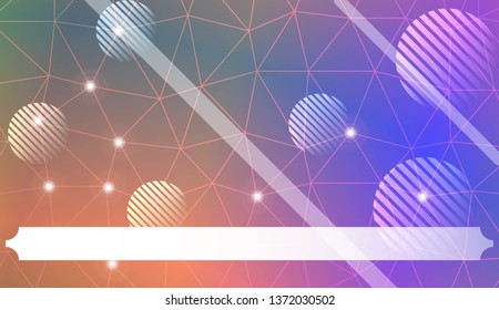 Decorative background with triangles, line, circle, space for text. Bright background for poster, banner, flyer. Vector illustration. Creative gradient color