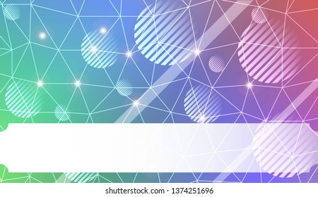 Decorative background with triangles, line, circle, space for text. Bright background for poster, banner, flyer. Vector illustration. Creative gradient color
