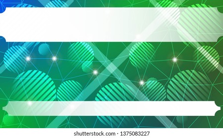 Decorative background with triangles, line, circle, space for text. Bright background for poster, banner, flyer. Vector illustration. Creative gradient color