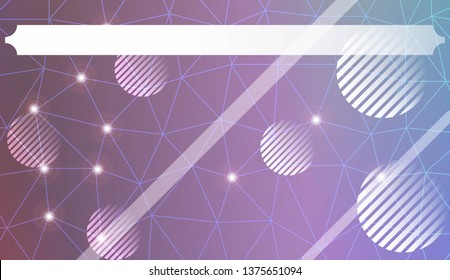 Decorative background with triangles, line, circle, space for text. Bright background for poster, banner, flyer. Vector illustration. Creative gradient color