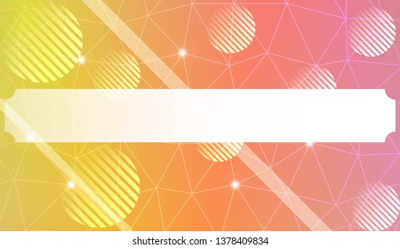 Decorative background with triangles, line, circle, space for text. Bright background for poster, banner, flyer. Vector illustration. Creative gradient color