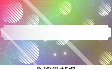 Decorative background with triangles, line, circle, space for text. Bright background for poster, banner, flyer. Vector illustration. Creative gradient color