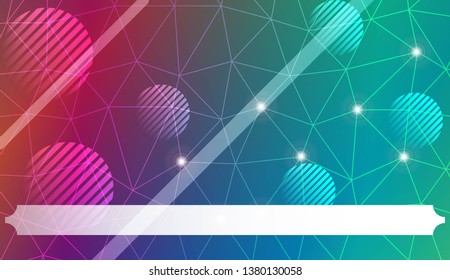 Decorative background with triangles, line, circle, space for text. Bright background for poster, banner, flyer. Vector illustration. Creative gradient color