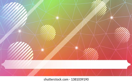 Decorative background with triangles, line, circle, space for text. Bright background for poster, banner, flyer. Vector illustration. Creative gradient color