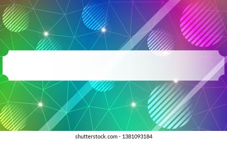 Decorative background with triangles, line, circle, space for text. Bright background for poster, banner, flyer. Vector illustration. Creative gradient color