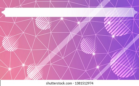Decorative background with triangles, line, circle, space for text. Bright background for poster, banner, flyer. Vector illustration. Creative gradient color
