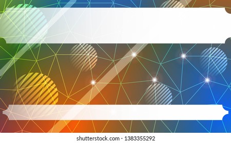 Decorative background with triangles, line, circle, space for text. Bright background for poster, banner, flyer. Vector illustration. Creative gradient color