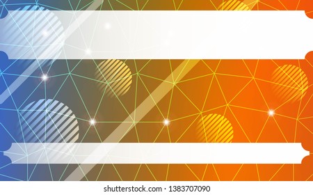 Decorative background with triangles, line, circle, space for text. Bright background for poster, banner, flyer. Vector illustration. Creative gradient color