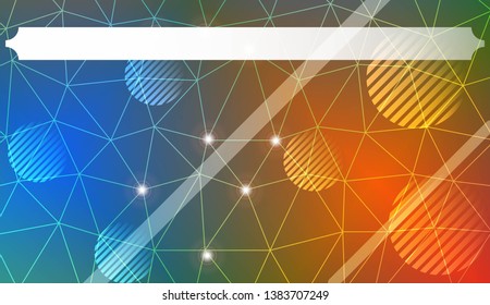 Decorative background with triangles, line, circle, space for text. Bright background for poster, banner, flyer. Vector illustration. Creative gradient color