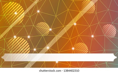 Decorative background with triangles, line, circle, space for text. Bright background for poster, banner, flyer. Vector illustration. Creative gradient color