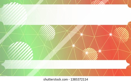Decorative background with triangles, line, circle, space for text. Bright background for poster, banner, flyer. Vector illustration. Creative gradient color