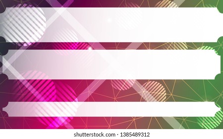 Decorative background with triangles, line, circle, space for text. Bright background for poster, banner, flyer. Vector illustration. Creative gradient color