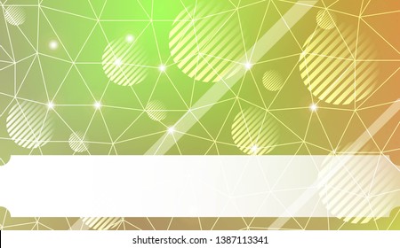 Decorative background with triangles, line, circle, space for text. Bright background for poster, banner, flyer. Vector illustration. Creative gradient color