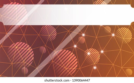 Decorative background with triangles, line, circle, space for text. Bright background for poster, banner, flyer. Vector illustration. Creative gradient color