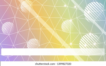 Decorative background with triangles, line, circle, space for text. Bright background for poster, banner, flyer. Vector illustration. Creative gradient color