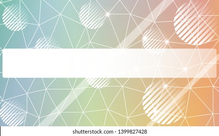 Decorative background with triangles, line, circle, space for text. Bright background for poster, banner, flyer. Vector illustration. Creative gradient color