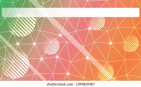 Decorative background with triangles, line, circle, space for text. Bright background for poster, banner, flyer. Vector illustration. Creative gradient color