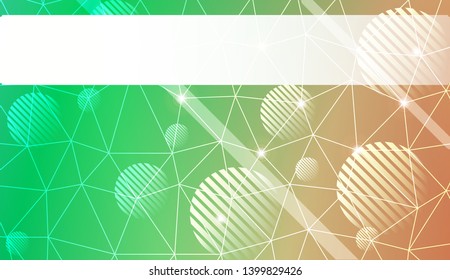 Decorative background with triangles, line, circle, space for text. Bright background for poster, banner, flyer. Vector illustration. Creative gradient color