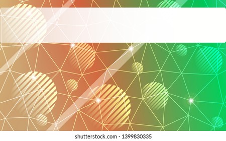 Decorative background with triangles, line, circle, space for text. Bright background for poster, banner, flyer. Vector illustration. Creative gradient color