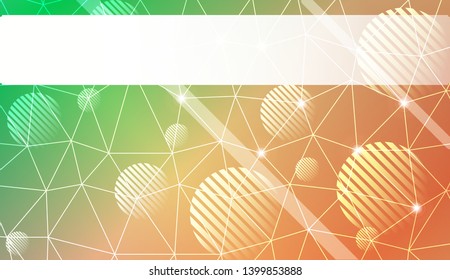 Decorative background with triangles, line, circle, space for text. Bright background for poster, banner, flyer. Vector illustration. Creative gradient color
