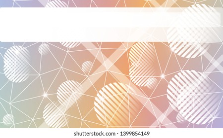 Decorative background with triangles, line, circle, space for text. Bright background for poster, banner, flyer. Vector illustration. Creative gradient color