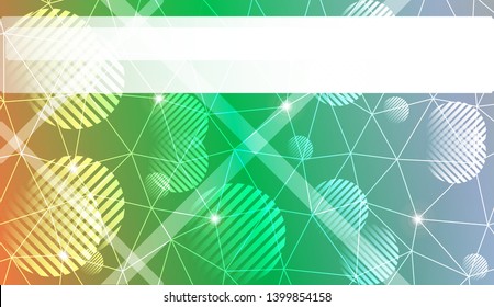 Decorative background with triangles, line, circle, space for text. Bright background for poster, banner, flyer. Vector illustration. Creative gradient color