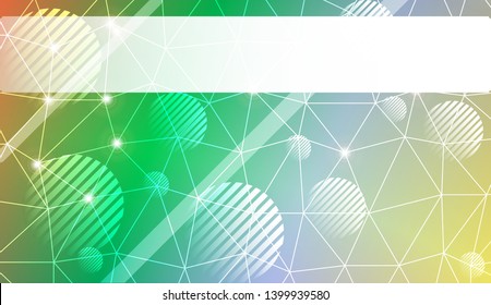 Decorative background with triangles, line, circle, space for text. Bright background for poster, banner, flyer. Vector illustration. Creative gradient color