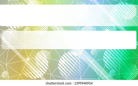 Decorative background with triangles, line, circle, space for text. Bright background for poster, banner, flyer. Vector illustration. Creative gradient color