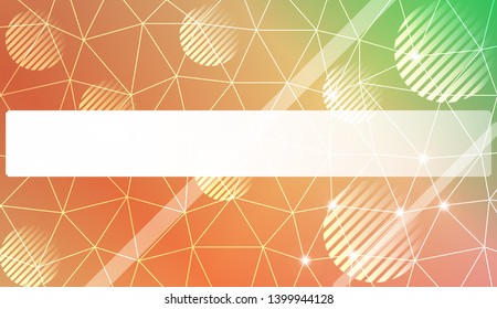 Decorative background with triangles, line, circle, space for text. Bright background for poster, banner, flyer. Vector illustration. Creative gradient color