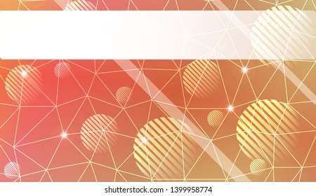 Decorative background with triangles, line, circle, space for text. Bright background for poster, banner, flyer. Vector illustration. Creative gradient color