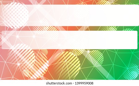 Decorative background with triangles, line, circle, space for text. Bright background for poster, banner, flyer. Vector illustration. Creative gradient color