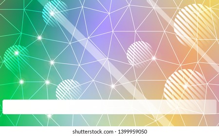 Decorative background with triangles, line, circle, space for text. Bright background for poster, banner, flyer. Vector illustration. Creative gradient color
