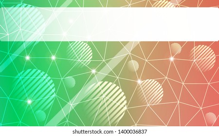 Decorative background with triangles, line, circle, space for text. Bright background for poster, banner, flyer. Vector illustration. Creative gradient color