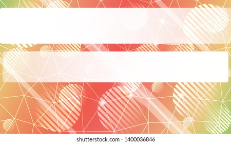 Decorative background with triangles, line, circle, space for text. Bright background for poster, banner, flyer. Vector illustration. Creative gradient color