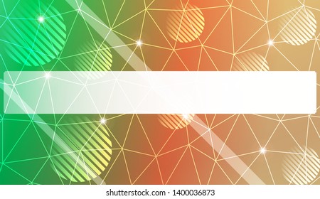 Decorative background with triangles, line, circle, space for text. Bright background for poster, banner, flyer. Vector illustration. Creative gradient color