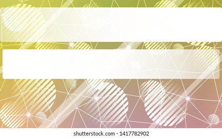 Decorative background with triangles, line, circle, space for text. Bright background for poster, banner, flyer. Vector illustration. Creative gradient color