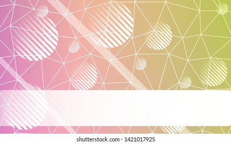 Decorative background with triangles, line, circle, space for text. Bright background for poster, banner, flyer. Vector illustration. Creative gradient color