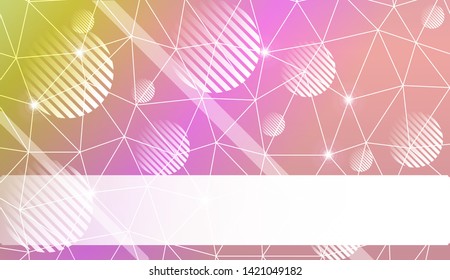 Decorative background with triangles, line, circle, space for text. Bright background for poster, banner, flyer. Vector illustration. Creative gradient color