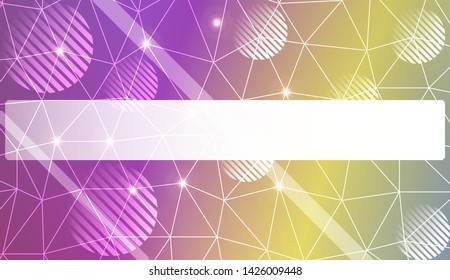 Decorative background with triangles, line, circle, space for text. Bright background for poster, banner, flyer. Vector illustration. Creative gradient color