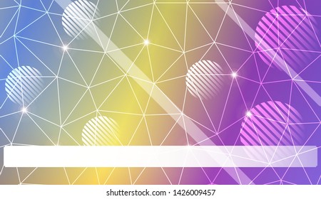 Decorative background with triangles, line, circle, space for text. Bright background for poster, banner, flyer. Vector illustration. Creative gradient color