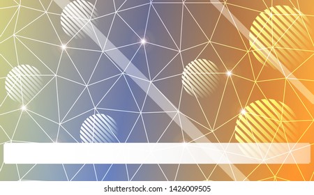 Decorative background with triangles, line, circle, space for text. Bright background for poster, banner, flyer. Vector illustration. Creative gradient color