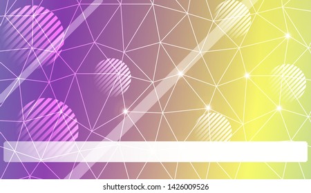Decorative background with triangles, line, circle, space for text. Bright background for poster, banner, flyer. Vector illustration. Creative gradient color