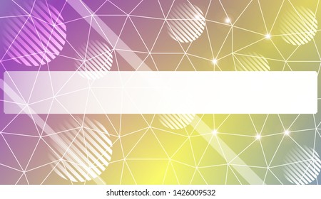 Decorative background with triangles, line, circle, space for text. Bright background for poster, banner, flyer. Vector illustration. Creative gradient color